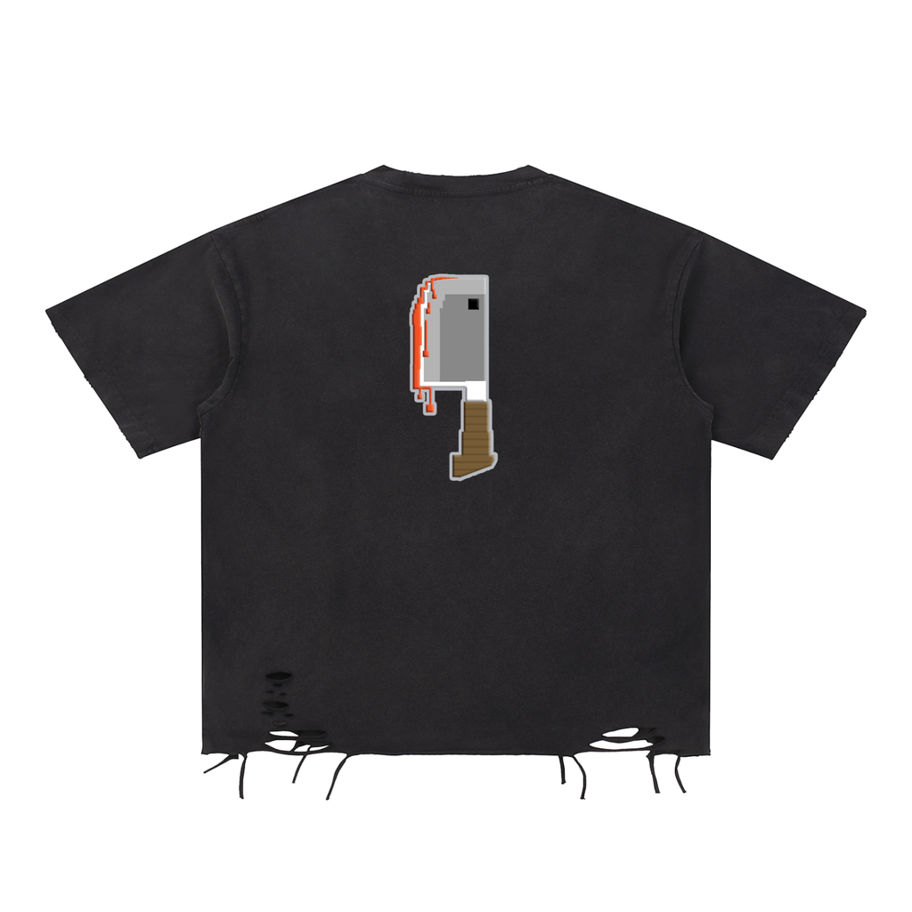 Mortal’s Butcher Knife “You Don’t Deserve Life” - Raw-Hem T-Shirt