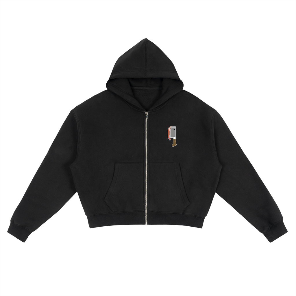 Mortal's Swan Butcher - Fleece Zip-Up Boxy Hoodie